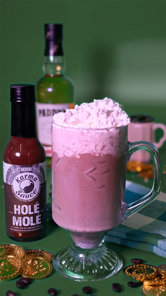 Spiced Irish Coffee featuring Hole Mole Hot Sauce - Karma Sauce Company LLC