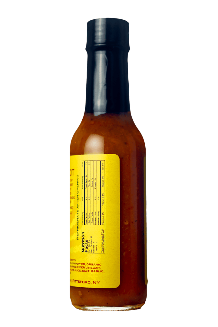 Funken Hot Yellow Moruga hot sauce by Karma Sauce Company LLC