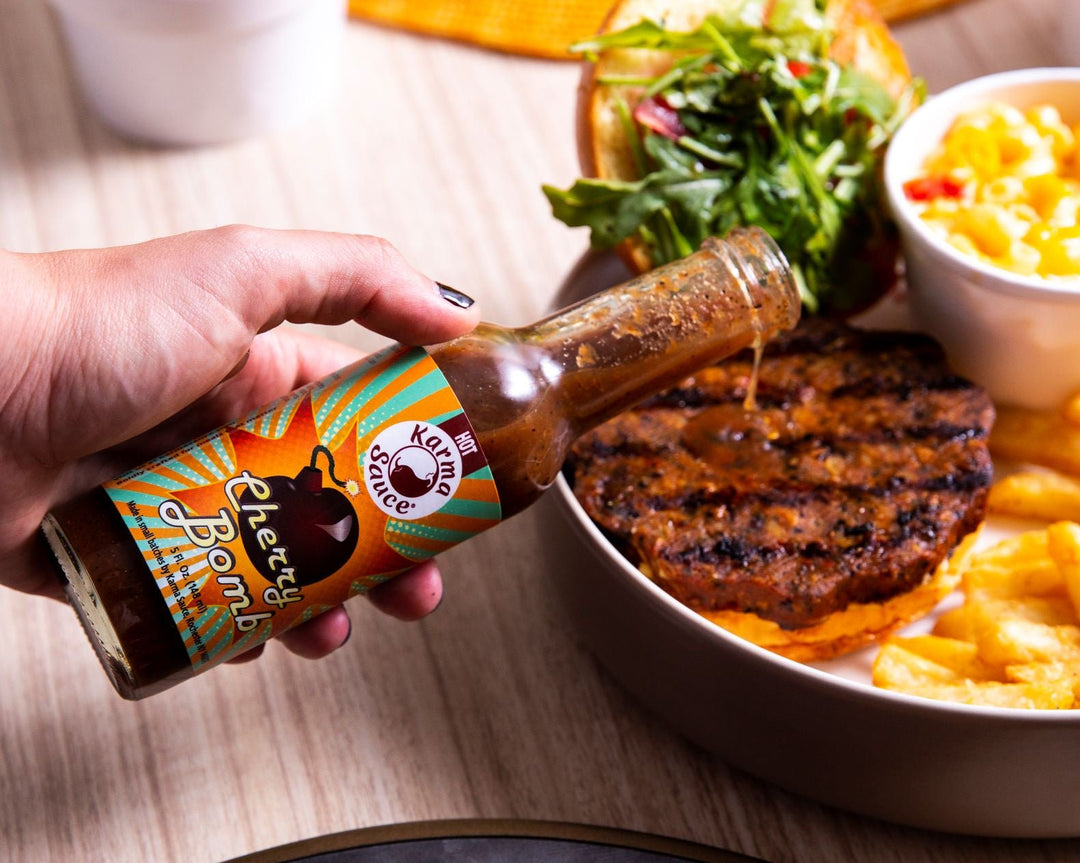Cherry Bomb hot sauce by Karma Sauce Company LLC